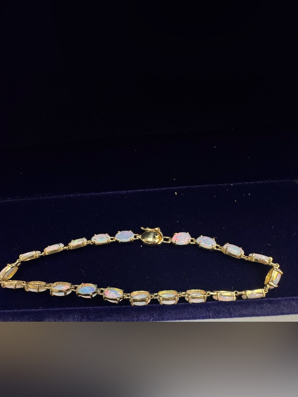 14k Solid Gold Opal Tennis Bracelet